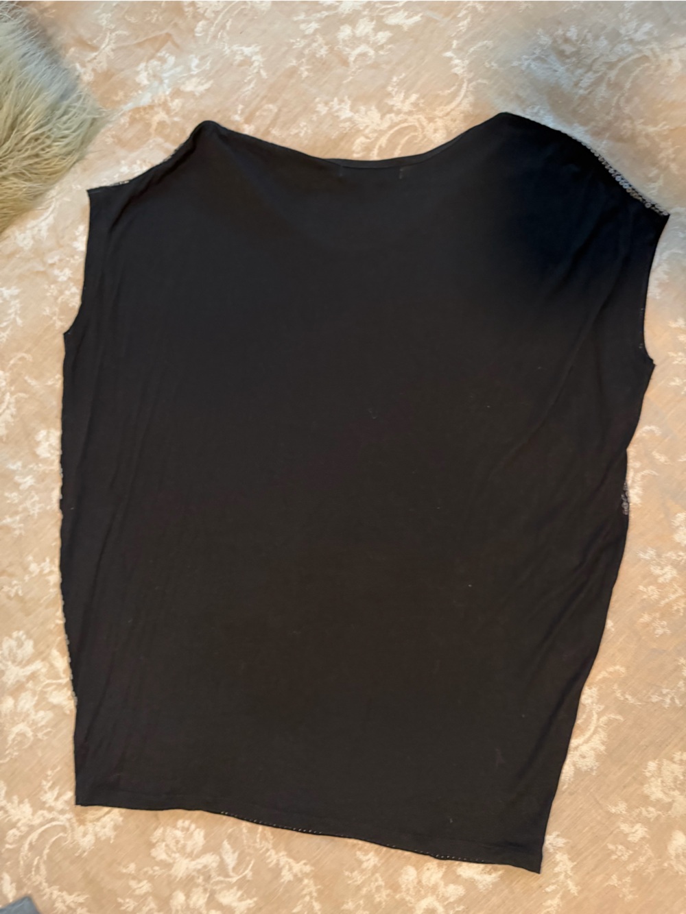 Michael Kors Black Sequin Short Sleeve Crew Top, Size Medium - Picture 2 of 10